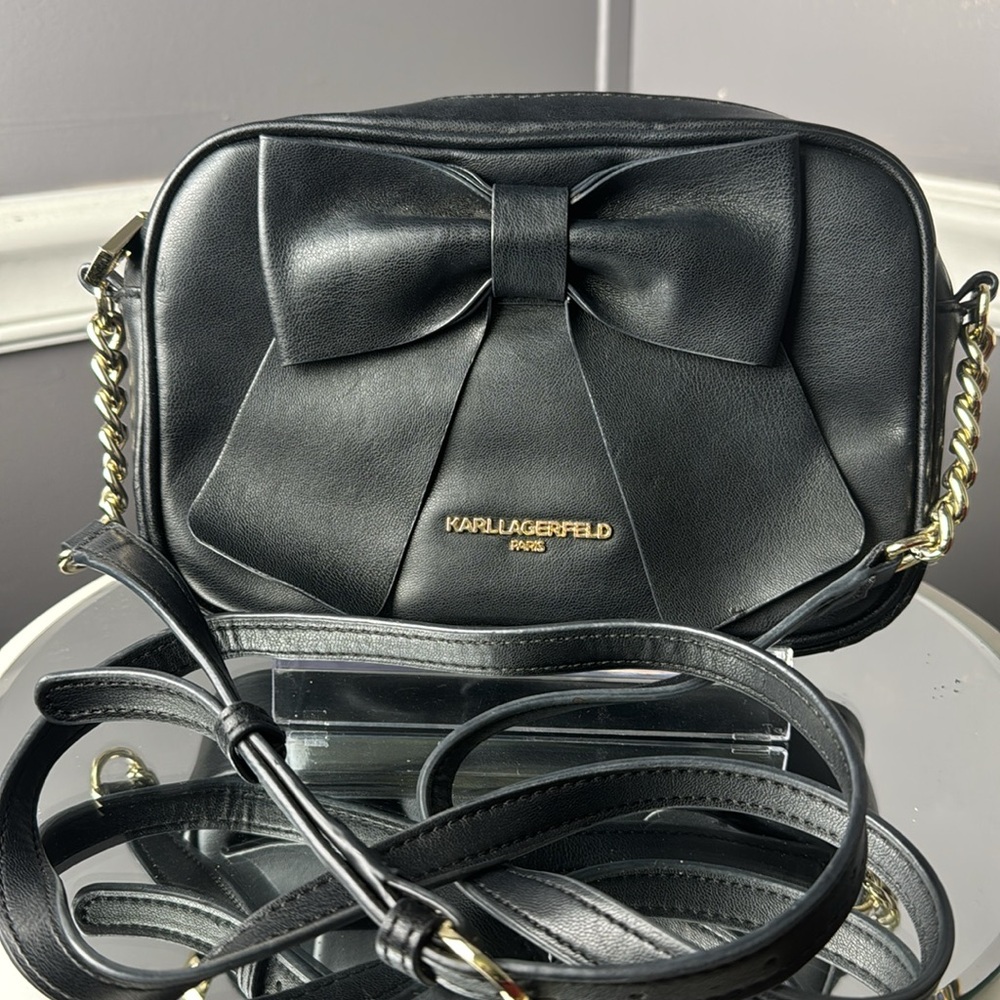 Karl Lagerfeld Black Bow Crossbody Bag
